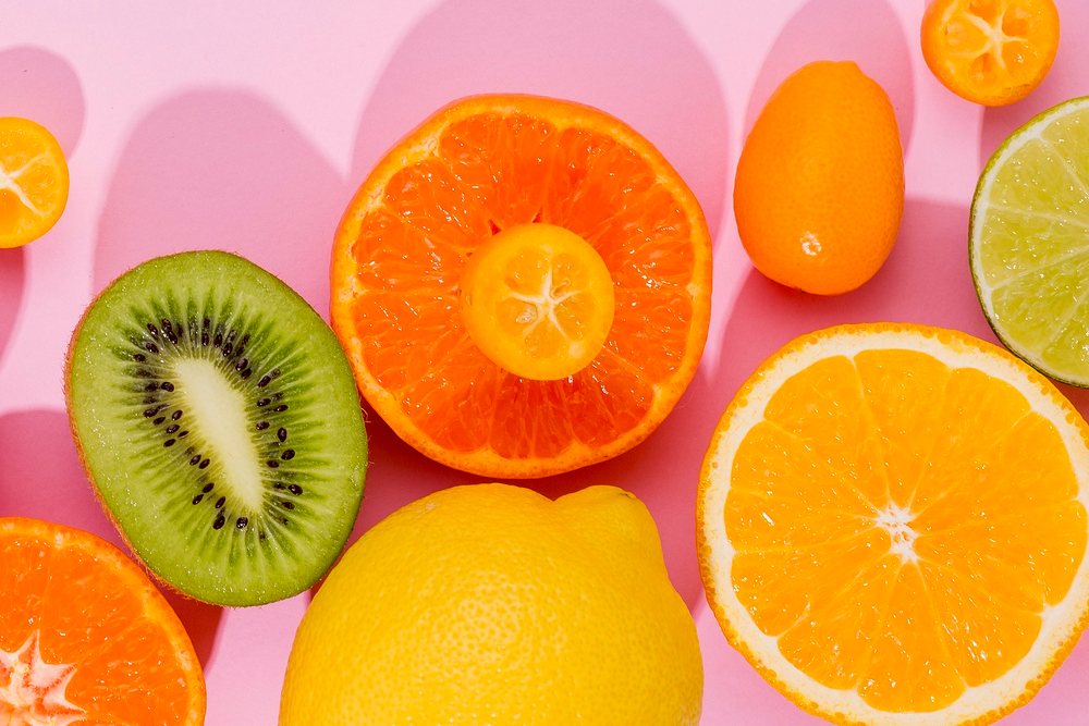 top view delicious collection of exotic fruits 2